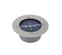 IIFAS 3w LED Ronde Solaire Jardin Enterré Lumière IP67 Extérieur Imperméable Paysage Dans Le Sol Bien Projecteur Encastré Chemin Éclairage Enterré for Allée Pont Étape Escaliers Lampe Aluminium Gris S