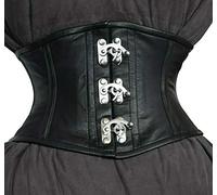 iiffii Corset pour femme Strong Corset Strong Corset Bandes de fermeture souples en acier inoxydable - Waist Trainer en cuir nappa d'agneau Taille 34~50 pouces, Noir , 44 Große Größen Tall