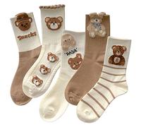 IIG Femmes Femmes Socken_100 Casual, Ours mignon 3 à 5 paires, 32-36