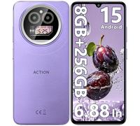 IIIF150 Action A5 Pro Telephone Portable Android 15, 8(3+5) Go +256Go/1TB Smartphone Pas Cher, 6.88" HD+ & 1" Arrière Écran, 5100mAh Telephone Gaming, 16MP+5MP, 4G Doble SIM/GPS/Fingerprint/OTG/3.5mm