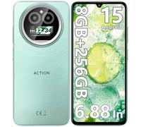 IIIF150 Action A5 Pro Telephone Portable Android 15, 8(3+5) Go +256Go/1TB Smartphone Pas Cher, 6.88" HD+ & 1" Arrière Écran, 5100mAh Telephone Gaming, 16MP+5MP, 4G Doble SIM/GPS/Fingerprint/OTG/3.5mm