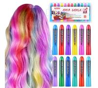 IIIMEIDU Craie pour cheveux lavable pour filles, 12 couleurs, craie temporaire pour filles, cadeaux pour cheveux foncés, marqueurs de coloration pour cheveux, cadeaux pour adolescentes