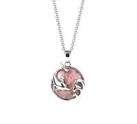 IIK Collier De Pendentif Pierre Naturelle en Femme,Pendentif en Pierre De Rhodochrosite Naturelle Sculpté À La Main Ruban Rond Tournesol Pierres Précieuses Pendentif Colliers Pierre Collier Femmes Bi