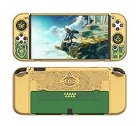 IINE Coque de protection rigide compatible avec Nintendo Switch OLED, Switch OLED avec poignées Joy-Con confortables et 2 capuchons de joystick