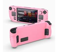 IINE Étui de Protection en Silicone 9 en 1 pour Bureau à Vapeur, Coque de Protection en Silicone avec Housse Anti-Rayures et Ensemble d'accessoires Steam Deck (Rose)