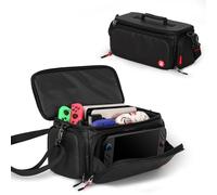 IINE Étui de transport compatible avec console Switch 2 et accessoires, sac de rangement de voyage avec grande capacité, design antichoc, porte-cartes de jeu, double fermeture éclair - Pochette de