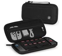 IINE Étui de transport pour console Switch 2, coque de rangement de voyage rigide avec sac en maille, durable - Sac de protection durable pour accessoires Switch 2 (étui en EVA, noir)