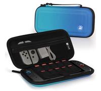 IINE Étui de transport pour console Switch 2, coque rigide de rangement de voyage avec sac en maille, sac de protection durable pour accessoires Switch 2 (étui en EVA, bleu dégradé)