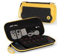IINE Étui de transport pour console Switch 2, coque rigide de rangement de voyage avec sac en maille, durable - Accessoires Switch 2 (étui hybride, jaune-noir)