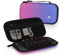 IINE Étui de transport pour console Switch 2, coque rigide de rangement de voyage avec sac en maille, sac de protection durable pour accessoires Switch 2 (étui en EVA, violet dégradé)