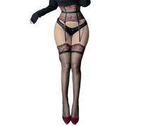 iiniim Collant Bas Autofixant Pour Porte Jarretelle Femme Stocking Transparent Bourgogne Taille unique