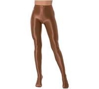iiniim Collant pour Femme Longue Pantalon Minceur Opaque Sculptant Gainant Brillants Pantalons Collants de Couleur Collant Classique 70 Deniers Café XL