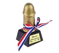 iiniim Drôle Trophée Pénis en Plastique Remise du Prix Figurines Décorations Accessoires Fête Cadeau Adulte Jouets Fantaisie Farces Attrapes Célibataire Partie Club Coupe Bronzé & Noir A Taille Unique