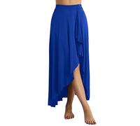 iiniim Femme Jupe De Danse Ballet Latine Famenco Cancan Menuet Asymétrique Jupe De Lyrique Belly Dance Contemporain Jupe De Soirée Spectacle S-XXL Bleu L