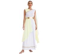 iiniim Femme Robe Déesse Grecque Déguisement Reine Antique Cosplay Robe De Soirée Cocktail Halloween Carnaval Photographie Champagne S