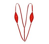iiniim Femmes Maillots de Bain Une Piece Sexy Micro Bikini Body Plage Vacances Été Lingerie Nuit Séduction Combinaison Bodysuit Nager Nightwear Swimwear Swimsuit Rouge Taille Unique
