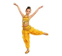 iiniim Fille Costume De Danse Du Ventre Pour Filles Robe Danse Classique Costumes D'Halloween Princesse Arabe Robe De Ballet Classique Jaune 9-12 ans