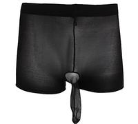 iiniim Homme Boxer sous-vêtements Transparent Caleçons Trompe Éléphant Gaine De Pénis Fermée/Ouvert Shorts Sexy Pantalon Court Underwear Boxer Noir A Taille Unique