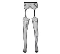 iiniim Homme Collant Sexy Dentelle Floral Vetement De Nuit Gay Transparent Bas Legging Sissy Pantyhose Evider Jarretières G-String Nightwear Underwear Type F Noir Taille Unique