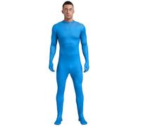 iiniim Homme Maillot De Corps Combinaison Manches Longues Justaucorps De Gymnastique Danse Fitness Musculation Bodystocking Jumpsuit Bodycon Bleu Ciel L