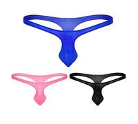 iiniim Homme Slip Triangle String Tanga Transparent Soie de Glace Thong sous-vêtements T Mini Pantalon Masculins Taille Basse Bulge Pouch Underwear Panties Briefs M-XXL (L, Gris A)