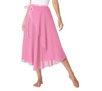 iiniim Jupe De Danse Femme Fille Jupe De Danse Ballet Latine Mousseline Jupe De Danse Lyrique Moderne Gymnastique Patinage Yoga Pilates Rose A Taille Unique