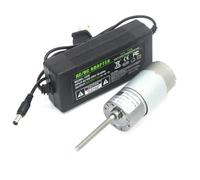 IINKUEYK 50MM Threaded Screw Long Shaft 37-545 DC Reduction Gear Electronic Starter 12V 24V High Torque Speed Regulation Automation Electronic Starter (with Power Supply,24V 67rpm)