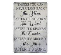 IINKUEYK Home Decor Sign Metal Tin Sign Vintage Things You Cant Take Back Quote Distressed Inspirational Wall-Art for Bedroom Study 8 X 12 inch