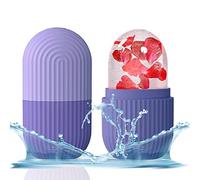 IIQI Moule de glace pour le visage, Beauté du visage Moule en silicone Ice Roller Skin Care Tools, Gua Sha sublime le teint et repulpe les joues roller visage (Violet)
