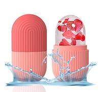 IIQI Moule de glace pour le visage, Beauté du visage Moule en silicone Ice Roller Skin Care Tools, Gua Sha sublime le teint et repulpe les joues roller visage (Rose)