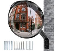 IIRC Miroir de signalisation | 30 x 30 cm | Rétroviseur convexe grand angle réglable | Miroir pour sorties, garage, allées, entrepôts, cour, hôpitaux, magasins | Intérieur et extérieur