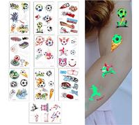 Iirlvior 10 Tatouages Football pour Enfants Tatouage Ephémère Kit, Tatouage Temporaire Enfant Bibelots Cadeaux Football, Fournitures de Fête d'Anniversaire d'Autocollants Halloween pour Enfants