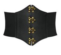IISEEUU Grosse Ceinture Femme pour Robe Ceinture en Cuir PU for Femmes, Mode rétro, loquet, Ceinture Large élastique, Corset, décoration, Manteau de Robe(01)