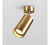 Iisrar Plafonnier monté à LED Spot rond en laiton rotatif réglable, douille GU10, luminaire encastré, lampe pivotante Downlight ， Applique réglable