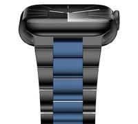 iiteeology Bracelet léger en acier inoxydable conçu pour Apple Watch Series 1-11, 42 mm, 41 mm, 40 mm, 38 mm, SE2 et SE3, bracelets de rechange iWatch pour femme, noir/bleu