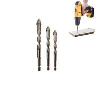 Iiteraryi New Four-Flute Sawtooth Eccentric Drill Bit Set, Four Blade Serrated Multi-Functional Drill Bits, High Hardness Bevel Head for Wood, Metal, Stone, Glass & Concrete (6+8+10cm)