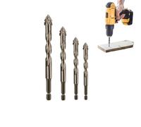 Iiteraryi New Four-Flute Sawtooth Eccentric Drill Bit Set, Four Blade Serrated Multi-Functional Drill Bits, High Hardness Bevel Head for Wood, Metal, Stone, Glass & Concrete (6+8+10+12cm)