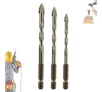 Iiteraryi New Four-Flute Sawtooth Eccentric Drill Bit Set, Sharp Four Blade Serrated Eccentric Super-Hard & Wear Resistance for Concrete Drill Bit & Drilling Work (4/5/6mm)