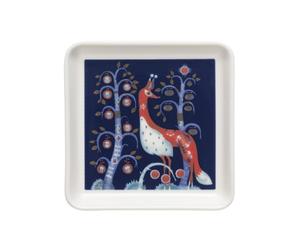 Iittala Assiette carrée Taika en porcelaine vitrocéramique, couleur : bleu, dimensions : 12 x 12 x 1,9 cm, 1070927