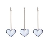 Iittala Cœur en verre Iittala Bleu clair. 5 cm. lot de 3