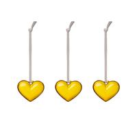 Iittala Cœur en verre Iittala Jaune. 5 cm. lot de 3