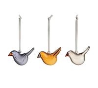 Iittala Lot de 3 Mini Oiseaux en Verre soufflé à la Bouche - Mélange de Couleurs - Dimensions : Hauteur : 4,8 cm - Largeur : 7,3 cm - 1068675