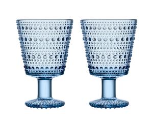 Iittala Verre à eau sur pied Kastehelmi 26cl lot de 2 aqua