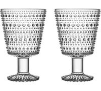 Iittala Verre à eau sur pied Kastehelmi 26cl lot de 2 clair