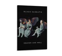 IIWERUW Poster Black Sabbath Heaven&Hell - Impression sur toile esthétique - Peinture décorative pour salon, chambre à coucher, 60 x 90 cm - Style rétro - Cadre