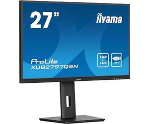 iiyama Ecran 27 Noir Dalle IPS 16:9 1ms Ultra Mince 2560x1440 100Hz 250cd/m² 1xHDMI 1xDP 1xUSB-C 1xUSB-C Dock 3xUSB HUB 15cm Pied réglable Pivot TCO