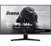 iiyama Écran G-Master Black Hawk, G2741QSU-B1, IPS, Adaptive Sync, 2560x1440@144 Hz, 1 ms, Haut-parleurs, HDMI/DP/USB HUB, Tuner Noir, Compatible NVIDIA G-Sync