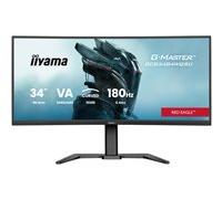 iiyama G-MASTER Red Eagle GCB3484WQSU-B1 - Écran LED - jeux - incurvé - 34" (31.4" visualisable) - 3440 x 1440 UWQHD @ 180 Hz - VA - 500 cd/m² - 4000:1 - 0.4 ms - 2xHDMI, DisplayPort, 2xUSB-C...