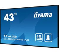 iiyama LFD 42,5 Dalle VA 24/7 4K 3840x2160 16:9 3xHDMI 2xUSB 1xRJ45 LAN 1xRS-232c HPs 500cd/m² Paysage/Port 8,5ms MediaPlayer VESA 400x300 / LH4360UHS-B1AG