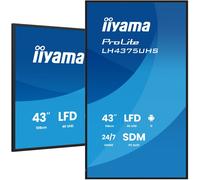 iiyama LH4375UHS-B2AG 43 pouces 3840x2160 UHD panneau IPS Haze 25% 500cd/m en mode paysage et portrait